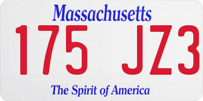 MA license plate 175JZ3