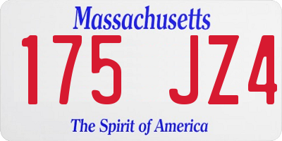 MA license plate 175JZ4