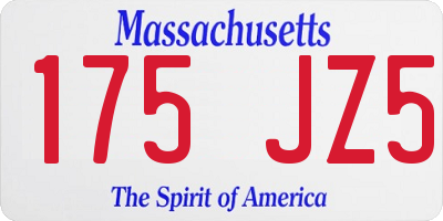 MA license plate 175JZ5
