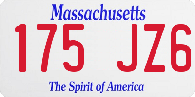 MA license plate 175JZ6