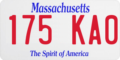 MA license plate 175KA0