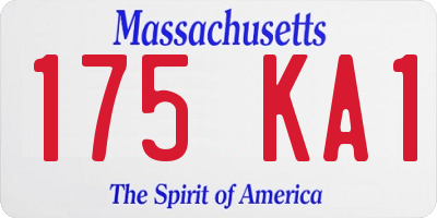MA license plate 175KA1
