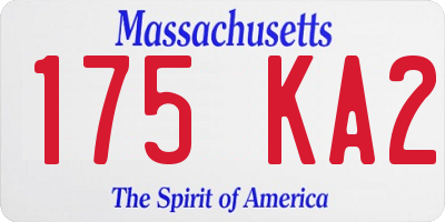 MA license plate 175KA2