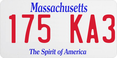 MA license plate 175KA3