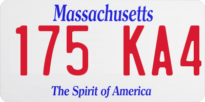 MA license plate 175KA4