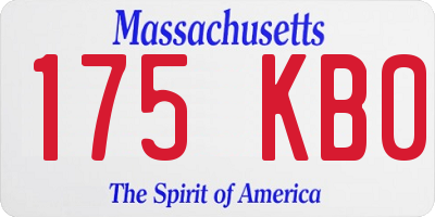 MA license plate 175KB0