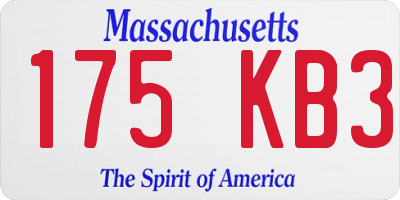 MA license plate 175KB3