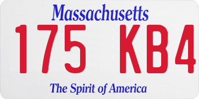 MA license plate 175KB4