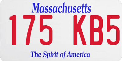 MA license plate 175KB5