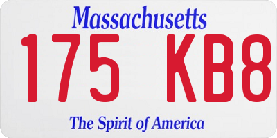 MA license plate 175KB8