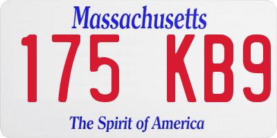 MA license plate 175KB9