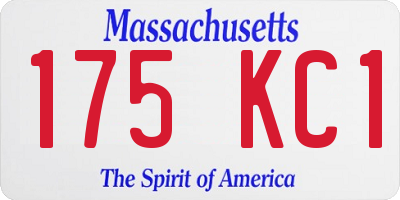 MA license plate 175KC1