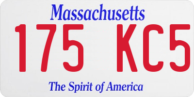 MA license plate 175KC5