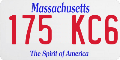 MA license plate 175KC6