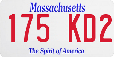 MA license plate 175KD2