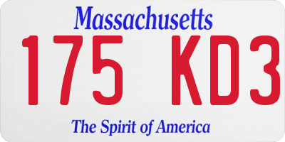MA license plate 175KD3