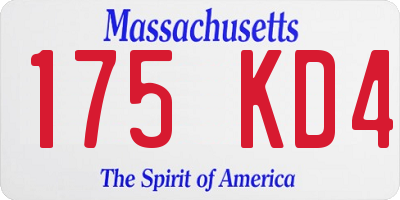 MA license plate 175KD4