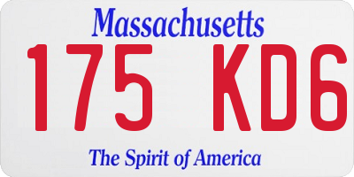 MA license plate 175KD6