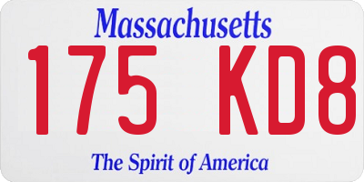 MA license plate 175KD8
