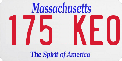 MA license plate 175KE0