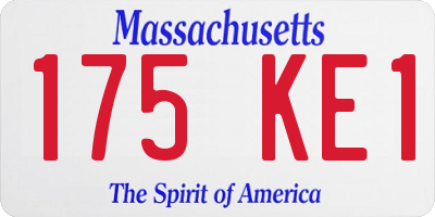 MA license plate 175KE1