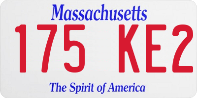 MA license plate 175KE2