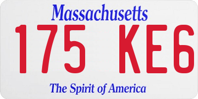 MA license plate 175KE6