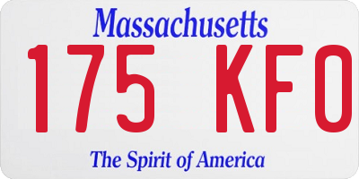 MA license plate 175KF0