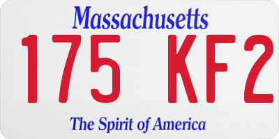 MA license plate 175KF2