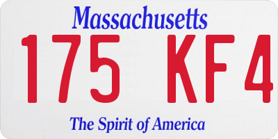 MA license plate 175KF4