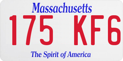 MA license plate 175KF6