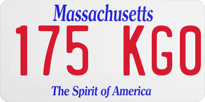 MA license plate 175KG0