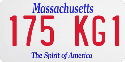 MA license plate 175KG1