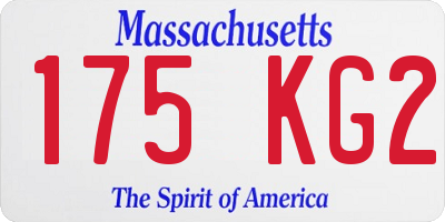 MA license plate 175KG2