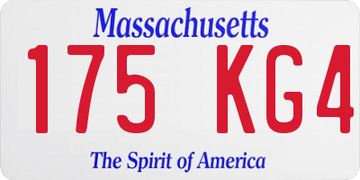 MA license plate 175KG4