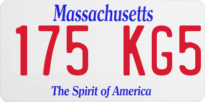 MA license plate 175KG5