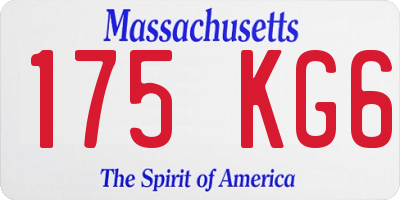 MA license plate 175KG6
