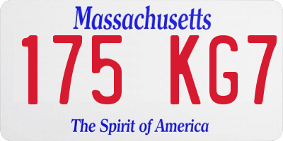 MA license plate 175KG7