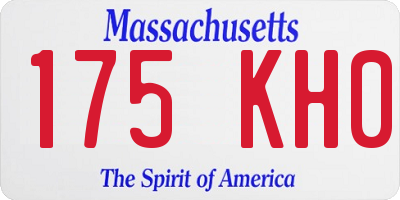 MA license plate 175KH0