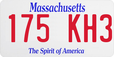 MA license plate 175KH3
