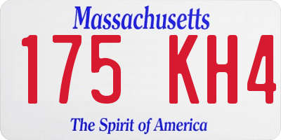 MA license plate 175KH4