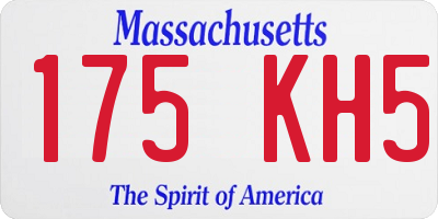 MA license plate 175KH5
