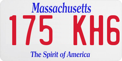 MA license plate 175KH6
