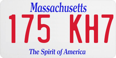 MA license plate 175KH7