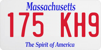 MA license plate 175KH9