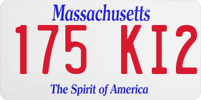 MA license plate 175KI2