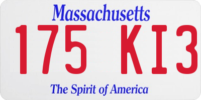 MA license plate 175KI3