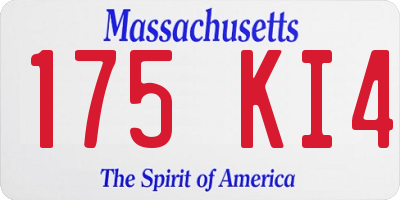MA license plate 175KI4