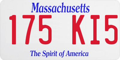 MA license plate 175KI5