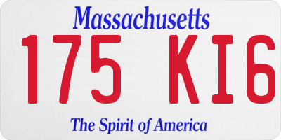 MA license plate 175KI6
